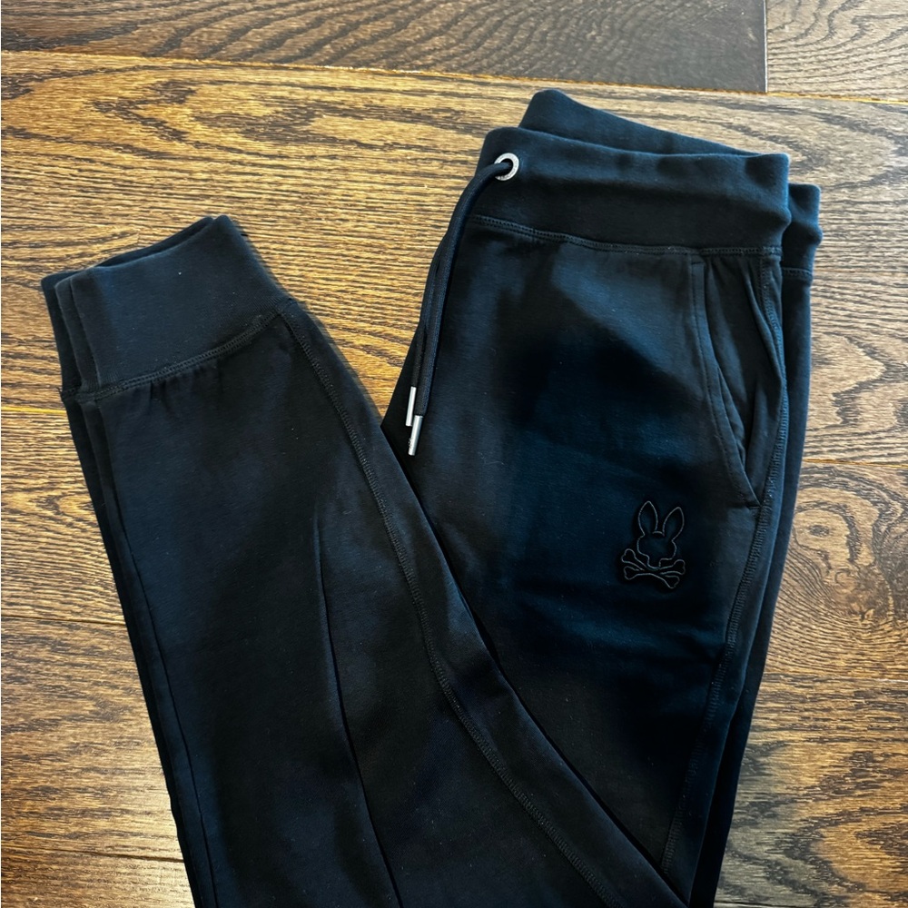 Psycho Bunny Black Joggers Sleek Tapered Design